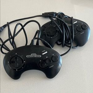 Sega Genesis Black Game Controllers